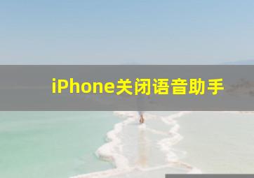 iPhone关闭语音助手