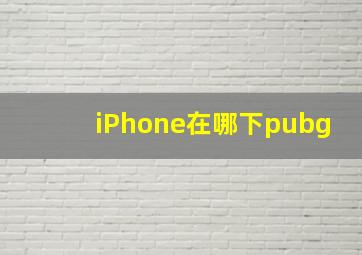 iPhone在哪下pubg