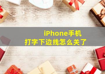 iPhone手机打字下边线怎么关了