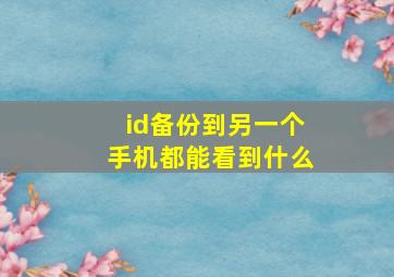 id备份到另一个手机都能看到什么