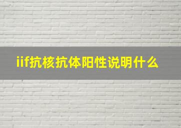 iif抗核抗体阳性说明什么