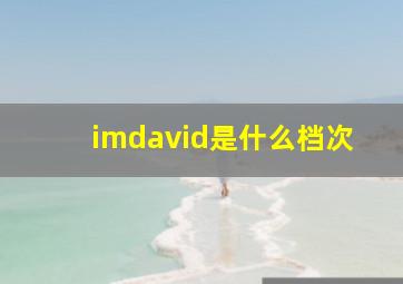 imdavid是什么档次