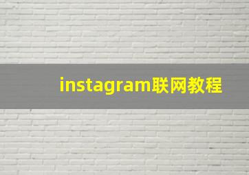 instagram联网教程