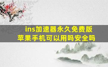 ins加速器永久免费版苹果手机可以用吗安全吗