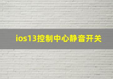 ios13控制中心静音开关