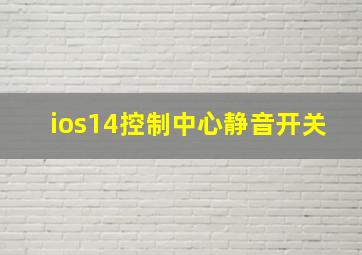 ios14控制中心静音开关