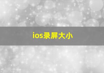 ios录屏大小