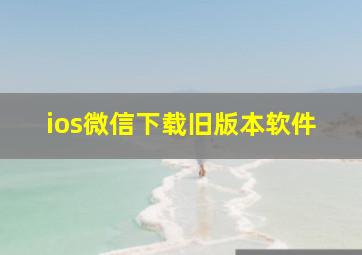 ios微信下载旧版本软件