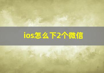 ios怎么下2个微信