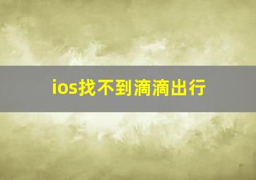 ios找不到滴滴出行