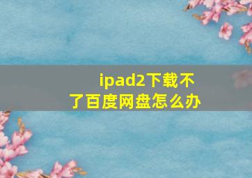 ipad2下载不了百度网盘怎么办