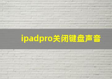 ipadpro关闭键盘声音