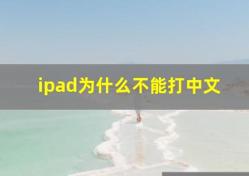 ipad为什么不能打中文