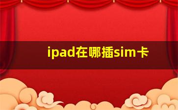 ipad在哪插sim卡