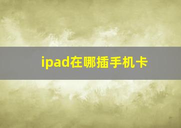 ipad在哪插手机卡