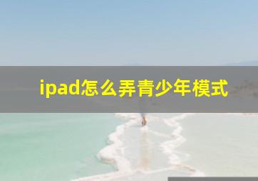 ipad怎么弄青少年模式