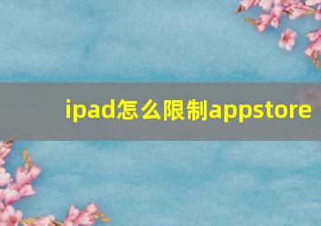 ipad怎么限制appstore