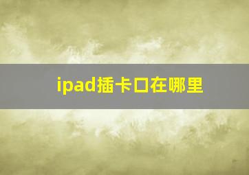 ipad插卡口在哪里