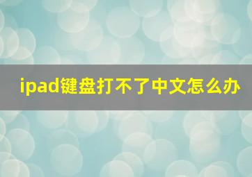 ipad键盘打不了中文怎么办