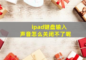 ipad键盘输入声音怎么关闭不了呢