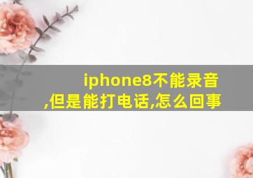 iphone8不能录音,但是能打电话,怎么回事