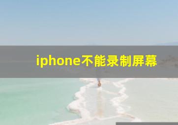 iphone不能录制屏幕