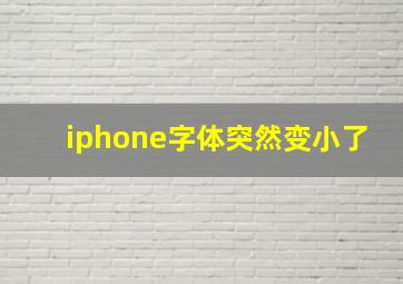 iphone字体突然变小了