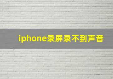 iphone录屏录不到声音