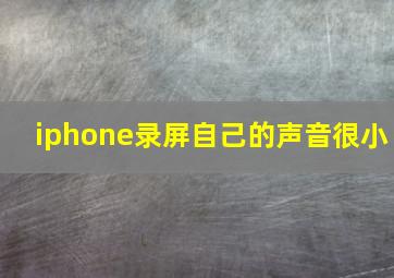 iphone录屏自己的声音很小