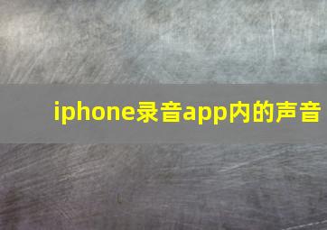 iphone录音app内的声音