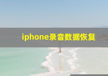 iphone录音数据恢复