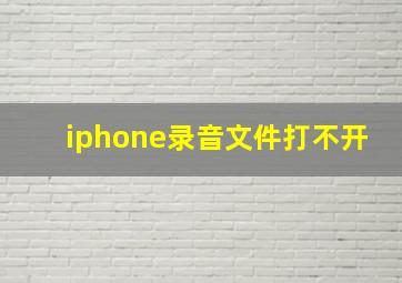 iphone录音文件打不开