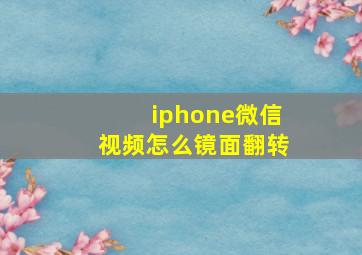 iphone微信视频怎么镜面翻转