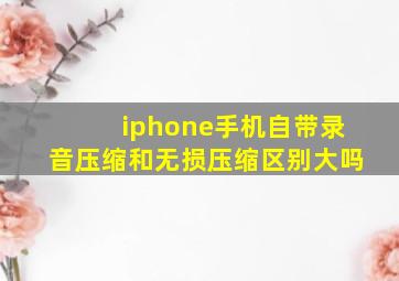 iphone手机自带录音压缩和无损压缩区别大吗