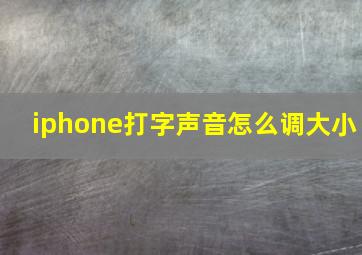 iphone打字声音怎么调大小