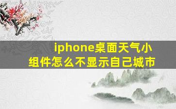 iphone桌面天气小组件怎么不显示自己城市