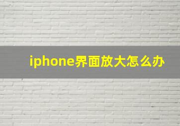 iphone界面放大怎么办