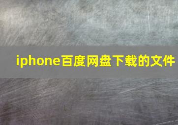 iphone百度网盘下载的文件