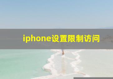 iphone设置限制访问