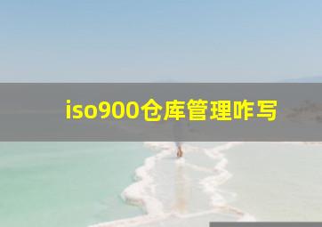 iso900仓库管理咋写