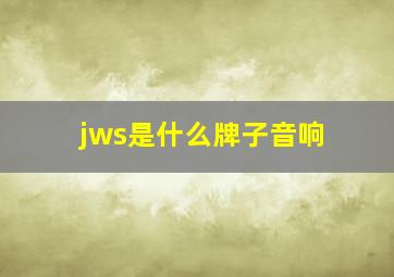 jws是什么牌子音响