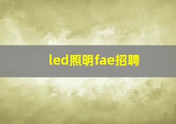 led照明fae招聘