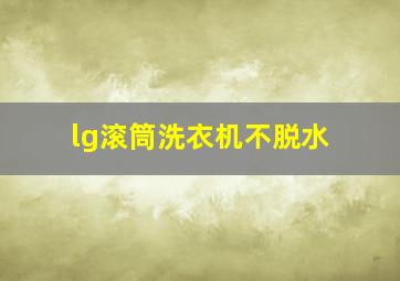 lg滚筒洗衣机不脱水