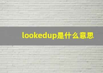 lookedup是什么意思