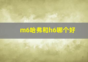 m6哈弗和h6哪个好