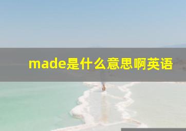 made是什么意思啊英语