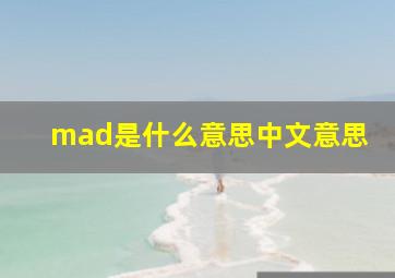 mad是什么意思中文意思