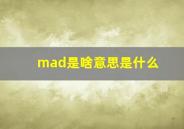 mad是啥意思是什么