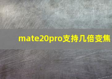 mate20pro支持几倍变焦