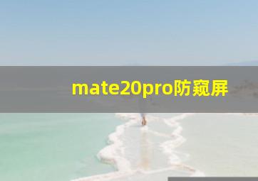 mate20pro防窥屏